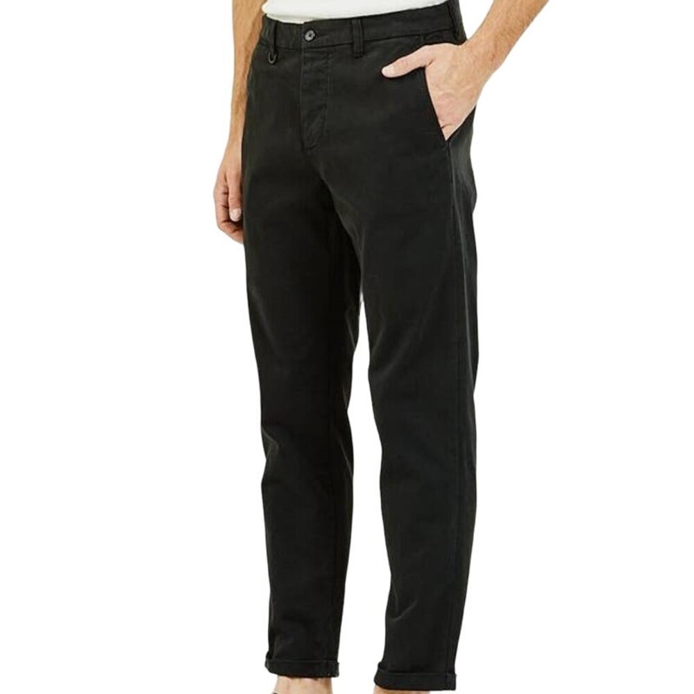 NEUW NWT Washed Black Studio Pant Men's Size 38W x 28L Flat Front Cuffed Hem